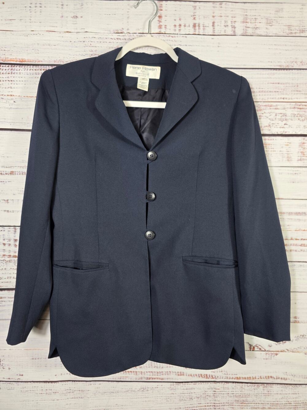 VTG Rena Rowman for Saville women's 8P Navy Three Button Jacket